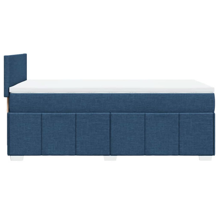 Pat box spring cu saltea, albastru, 80x200 cm, textil - WALTI WALTI