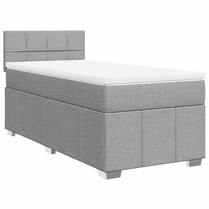 Pat continental cu saltea, gri deschis, 80x200 cm, textil - WALTI WALTI