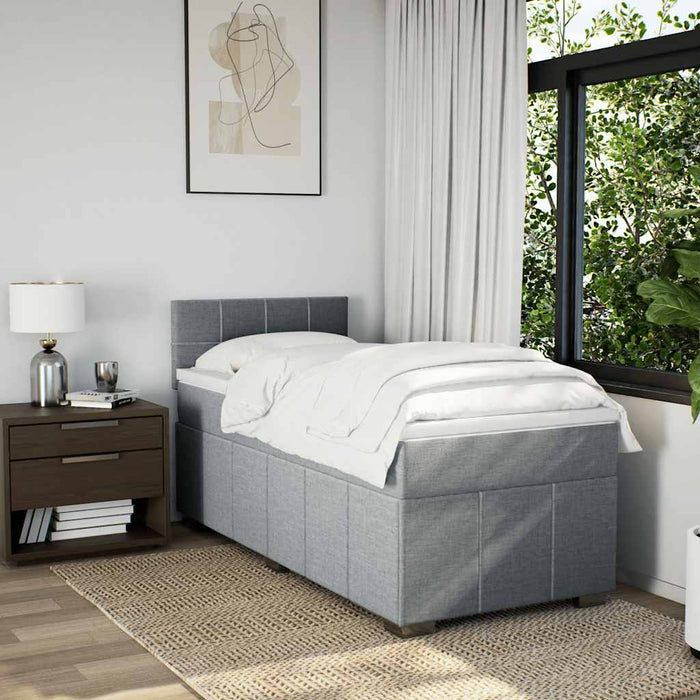 Pat continental cu saltea, gri deschis, 80x200 cm, textil - WALTI WALTI
