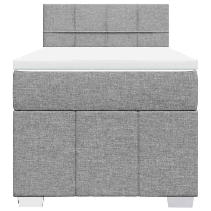 Pat continental cu saltea, gri deschis, 80x200 cm, textil - WALTI WALTI