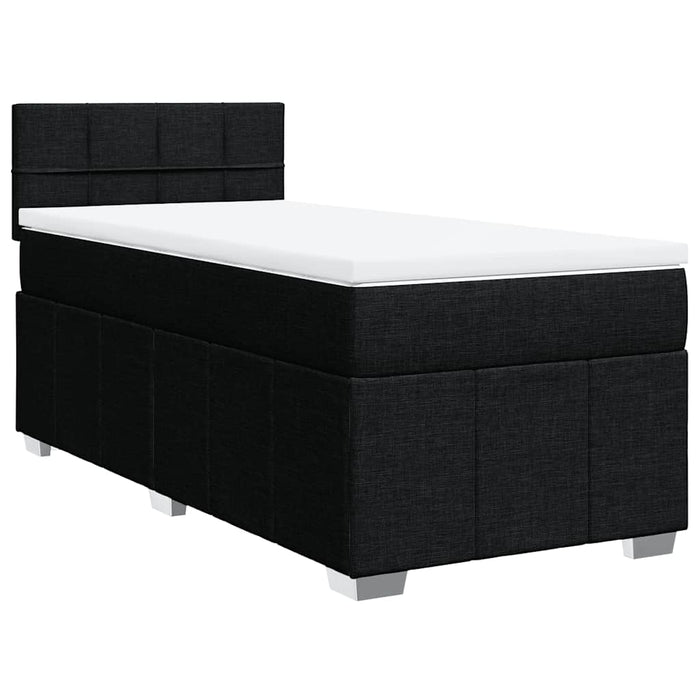 Pat box spring cu saltea, negru, 80x200 cm, textil - WALTI WALTI
