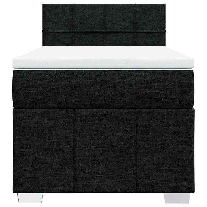 Pat box spring cu saltea, negru, 80x200 cm, textil - WALTI WALTI