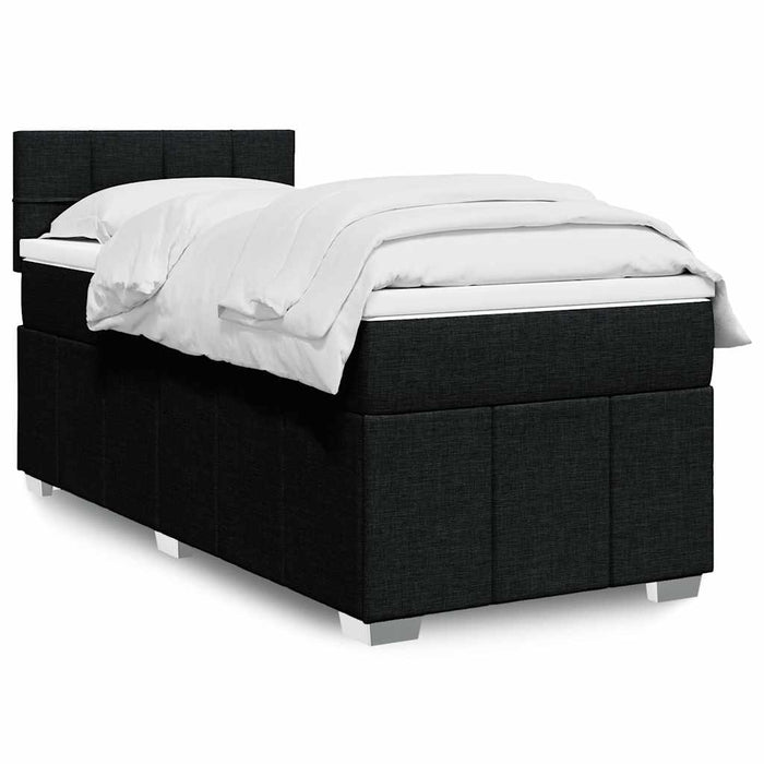 Pat box spring cu saltea, negru, 80x200 cm, textil - WALTI WALTI
