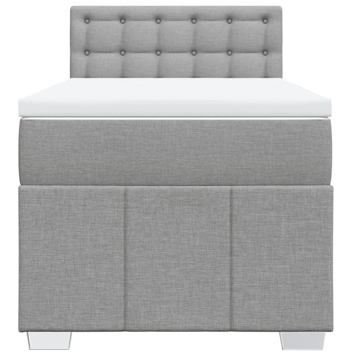 Pat continental cu saltea, gri deschis, 80x200 cm, textil - WALTI WALTI