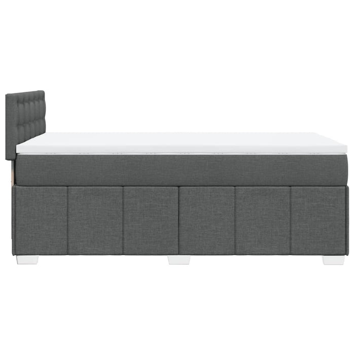 Pat box spring cu saltea, gri închis, 80x200 cm, textil WALTI