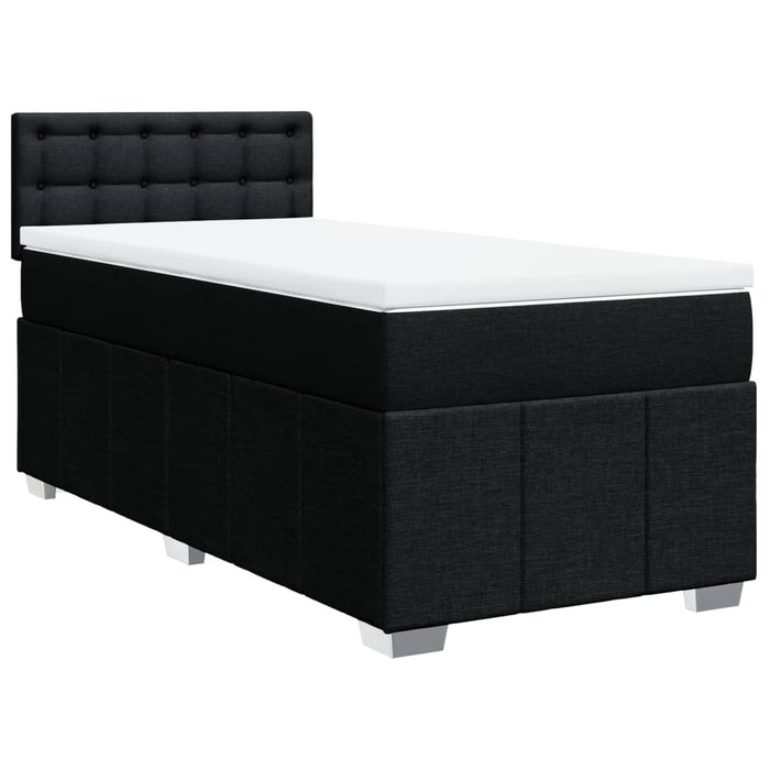 Pat box spring cu saltea, negru, 80x200 cm, textil - WALTI WALTI