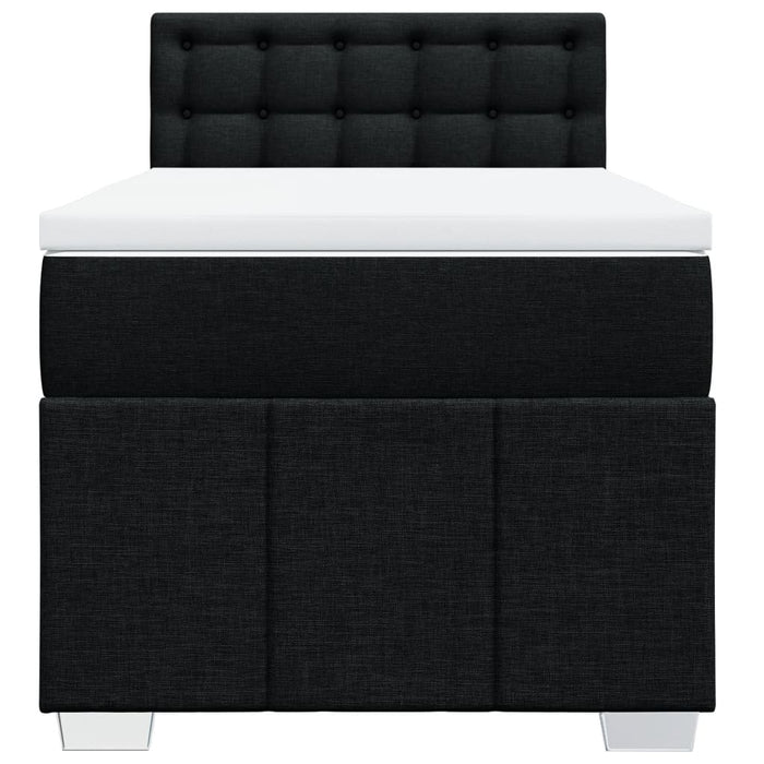 Pat box spring cu saltea, negru, 80x200 cm, textil - WALTI WALTI