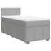Pat box spring cu saltea, gri deschis, 90x190 cm, textil - WALTI WALTI