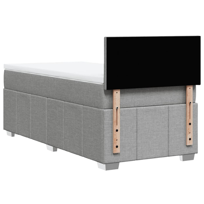 Pat box spring cu saltea, gri deschis, 90x190 cm, textil - WALTI WALTI