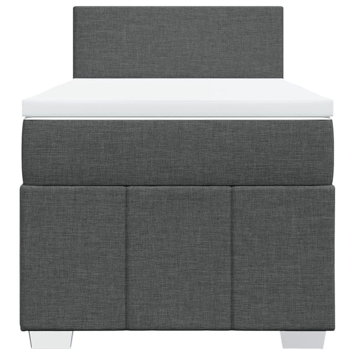 Pat box spring cu saltea, gri închis, 90x190 cm, textil - WALTI WALTI