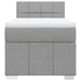 Pat box spring cu saltea, gri deschis, 90x190 cm, textil - WALTI WALTI