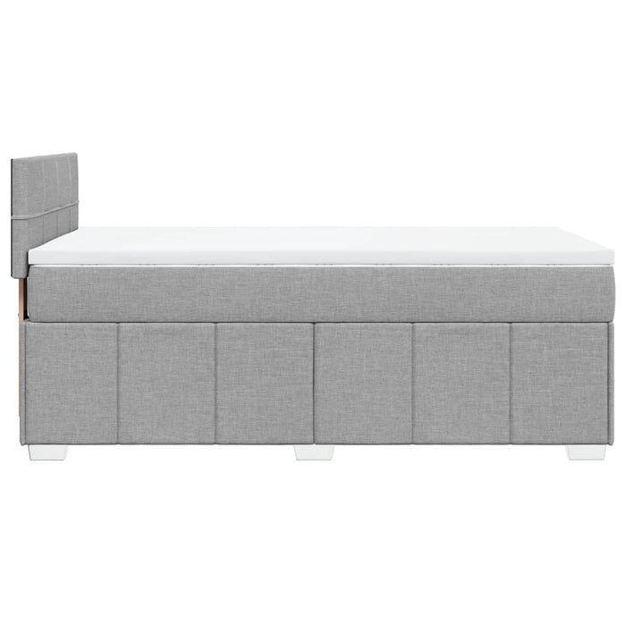 Pat box spring cu saltea, gri deschis, 90x190 cm, textil - WALTI WALTI