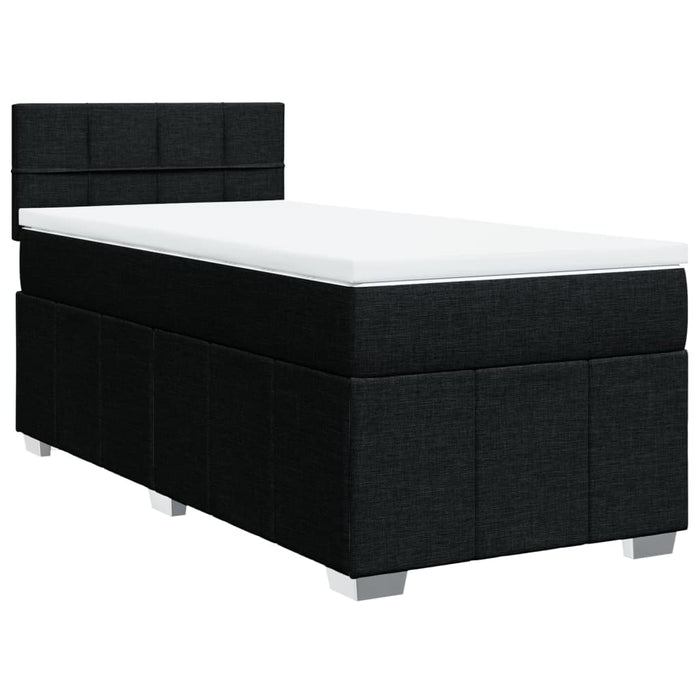 Pat box spring cu saltea, negru, 90x190 cm, textil - WALTI WALTI