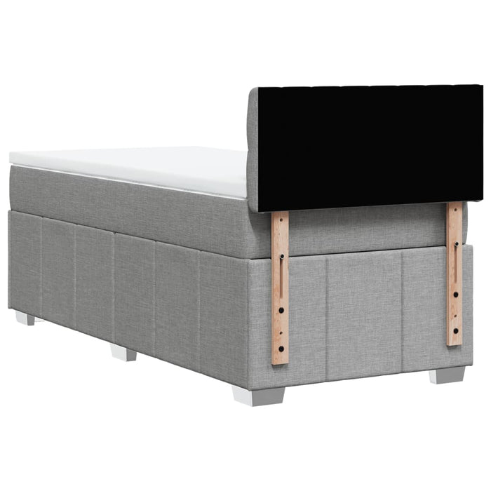 Pat box spring cu saltea, gri deschis, 90x190 cm, textil - WALTI WALTI