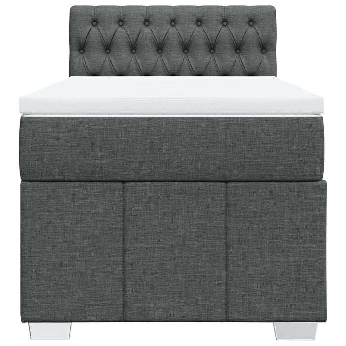Pat box spring cu saltea, gri închis, 90x190 cm, textil - WALTI WALTI