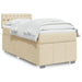 Pat box spring cu saltea, crem, 90x190 cm, textil - WALTI WALTI
