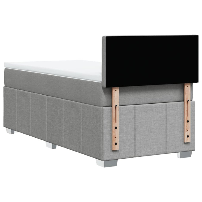 Pat box spring cu saltea, gri deschis, 90x190 cm, textil - WALTI WALTI
