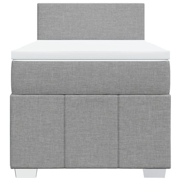 Pat box spring cu saltea, gri deschis, 90x200 cm, textil - WALTI WALTI