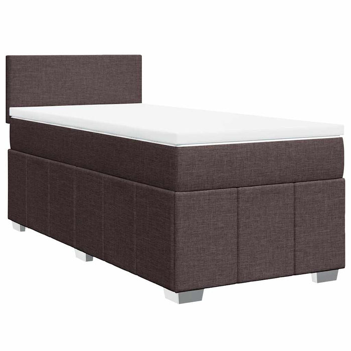 Pat box spring cu saltea, maro închis, 90x200 cm, textil - WALTI WALTI