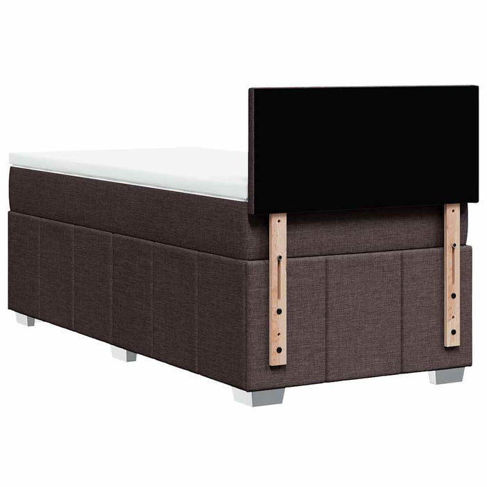 Pat box spring cu saltea, maro închis, 90x200 cm, textil - WALTI WALTI