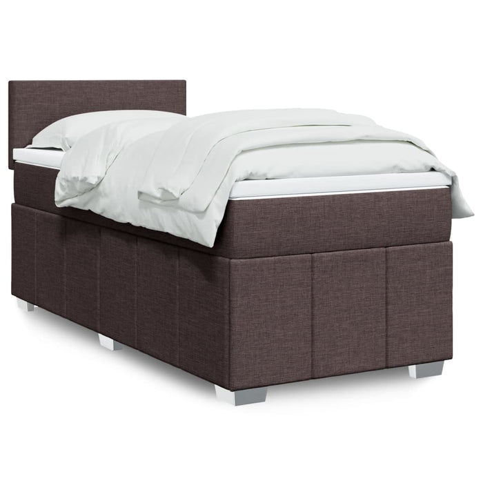 Pat box spring cu saltea, maro închis, 90x200 cm, textil - WALTI WALTI