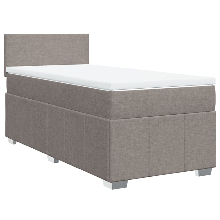 Pat box spring cu saltea, gri taupe, 90x200 cm, textil - WALTI WALTI
