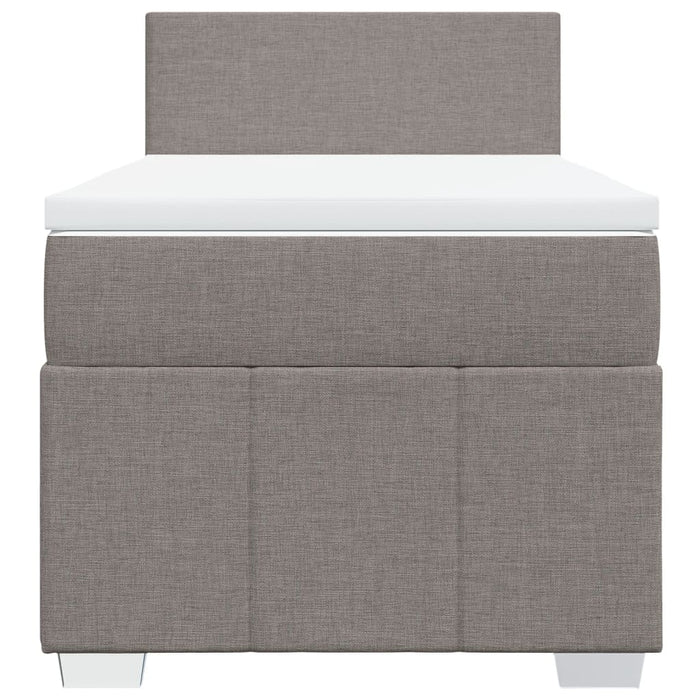 Pat box spring cu saltea, gri taupe, 90x200 cm, textil - WALTI WALTI
