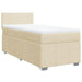 Pat box spring cu saltea, crem, 90x200 cm, textil - WALTI WALTI