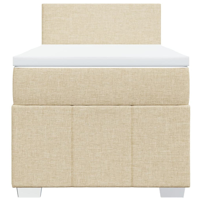 Pat box spring cu saltea, crem, 90x200 cm, textil - WALTI WALTI