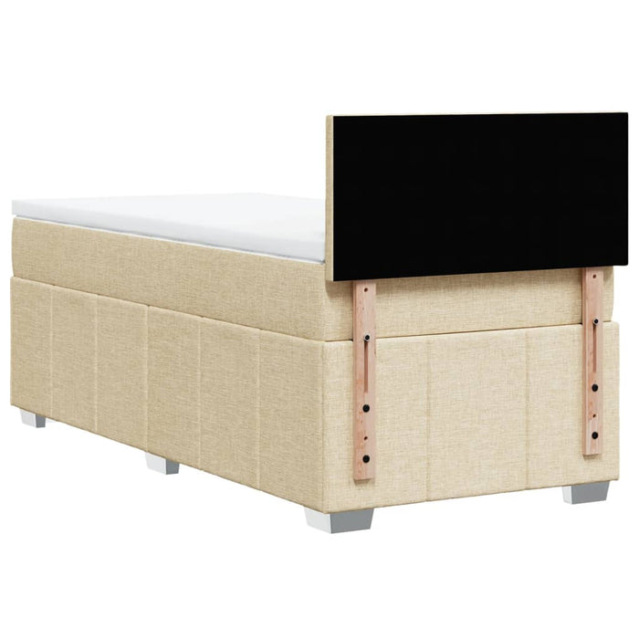Pat box spring cu saltea, crem, 90x200 cm, textil - WALTI WALTI