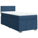 Pat box spring cu saltea, albastru, 90x200 cm, textil - WALTI WALTI