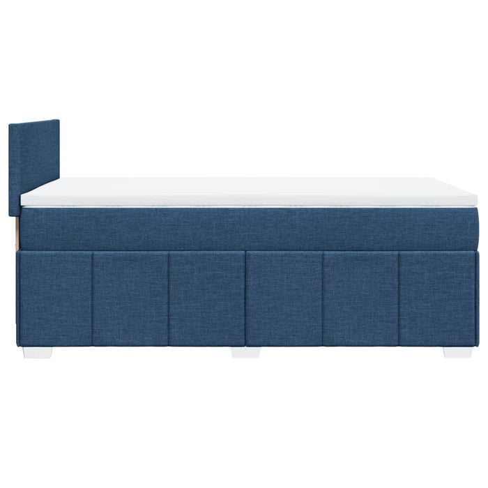Pat box spring cu saltea, albastru, 90x200 cm, textil - WALTI WALTI