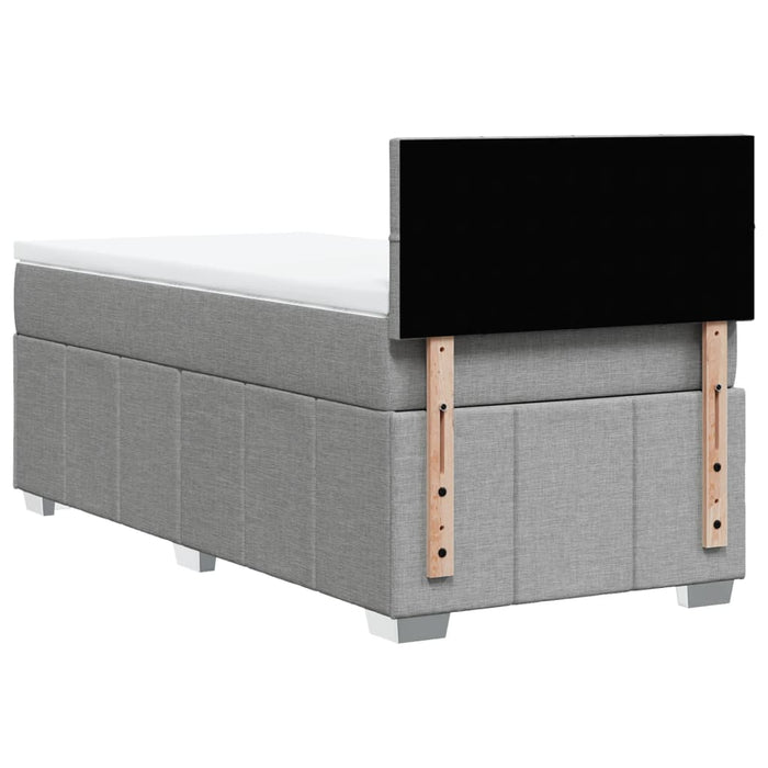 Pat box spring cu saltea, gri deschis, 90x200 cm, textil - WALTI WALTI