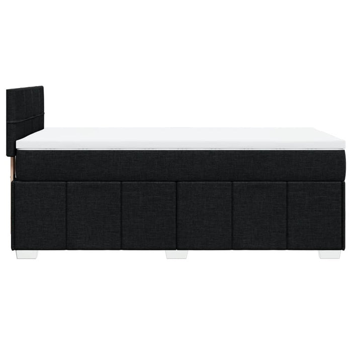 Pat box spring cu saltea, negru, 90x200 cm, textil WALTI
