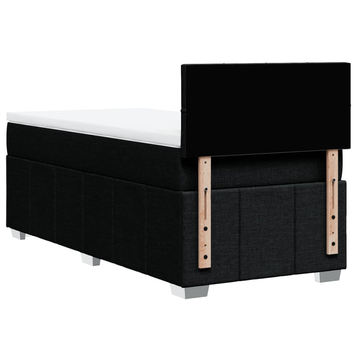 Pat box spring cu saltea, negru, 90x200 cm, textil WALTI
