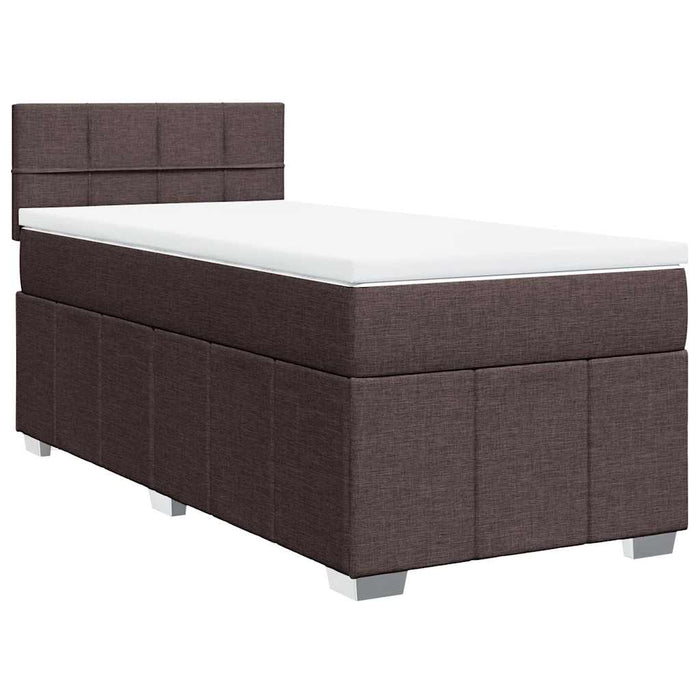 Pat box spring cu saltea, maro închis, 90x200 cm, textil - WALTI WALTI