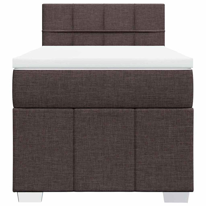 Pat box spring cu saltea, maro închis, 90x200 cm, textil - WALTI WALTI