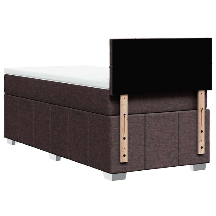 Pat box spring cu saltea, maro închis, 90x200 cm, textil - WALTI WALTI