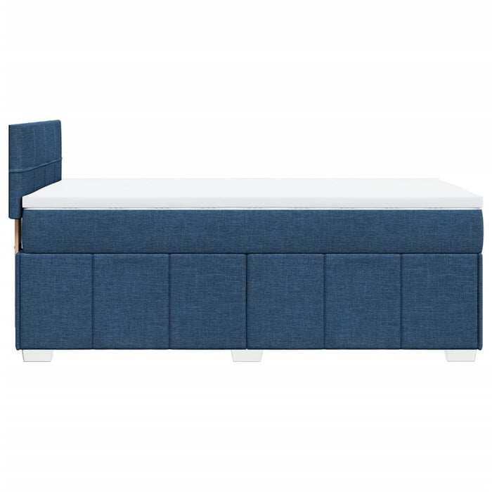 Pat box spring cu saltea, albastru, 90x200 cm, textil - WALTI WALTI