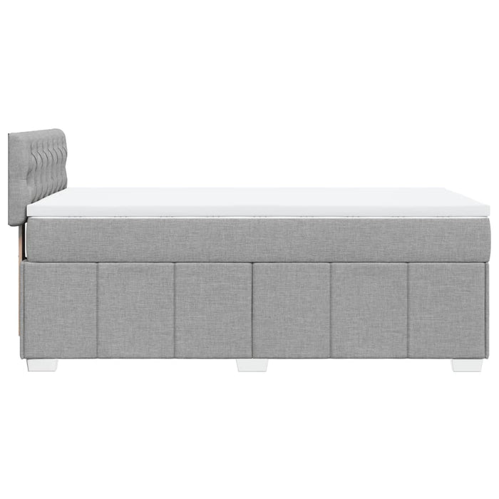 Pat box spring cu saltea, gri deschis, 90x200 cm, textil - WALTI WALTI