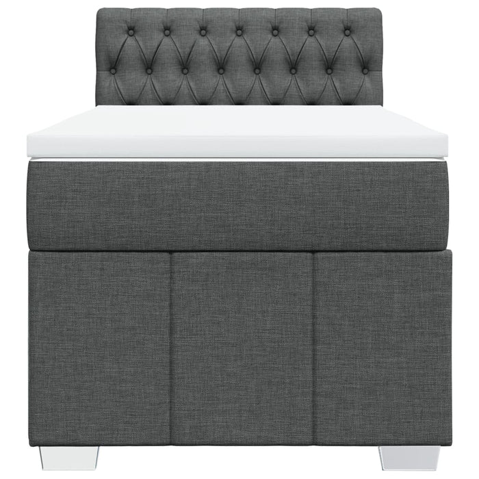 Pat box spring cu saltea, gri închis, 90x200 cm, textil - WALTI WALTI