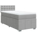 Pat box spring cu saltea, gri deschis, 90x200 cm, textil - WALTI WALTI
