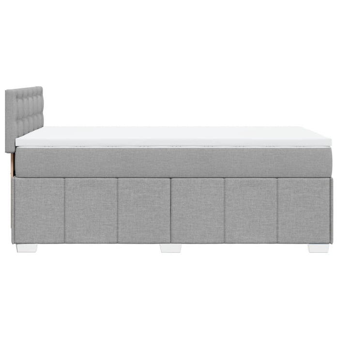 Pat box spring cu saltea, gri deschis, 90x200 cm, textil - WALTI WALTI