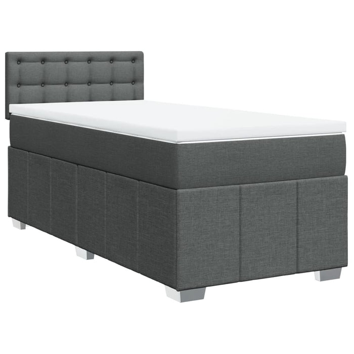 Pat box spring cu saltea, gri închis, 90x200 cm, textil - WALTI WALTI