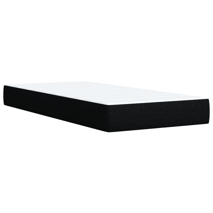 Pat box spring cu saltea, negru, 90x200 cm, textil WALTI