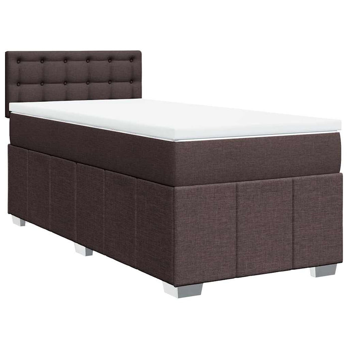 Pat box spring cu saltea, maro închis, 90x200 cm, textil - WALTI WALTI