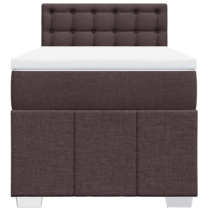 Pat box spring cu saltea, maro închis, 90x200 cm, textil - WALTI WALTI