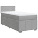 Pat box spring cu saltea, gri deschis, 100x200 cm, textil - WALTI WALTI
