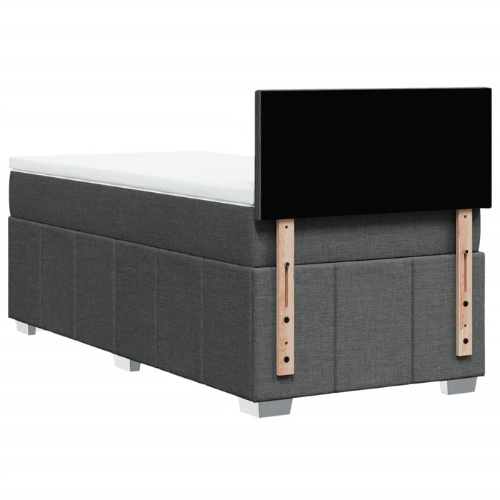 Pat box spring cu saltea, gri închis, 100x200 cm, textil - WALTI WALTI