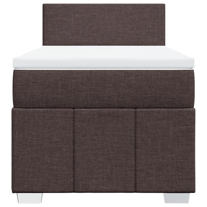 Pat box spring cu saltea, maro închis, 100x200 cm, textil - WALTI WALTI